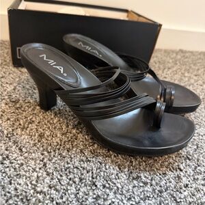 MIA Black Strappy Heeled Sandals